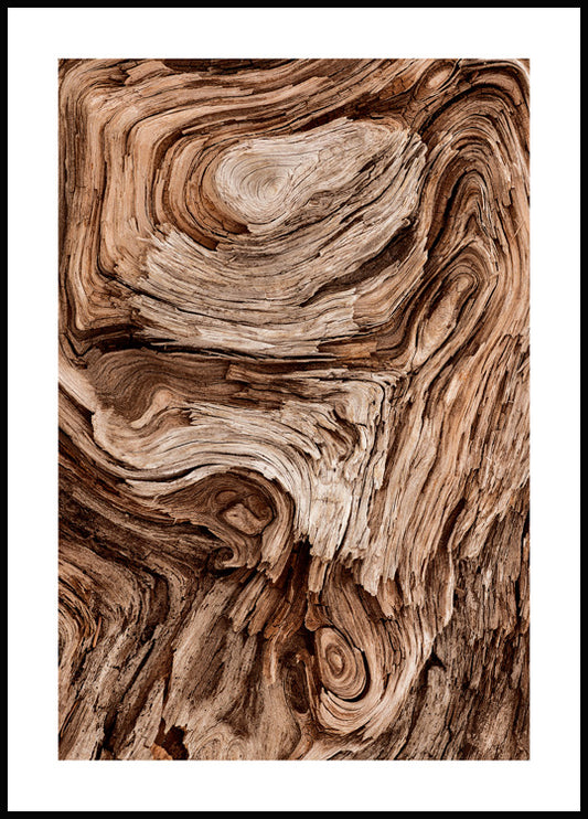 Watercolor whirly wood poster for nursery and home wall decor.