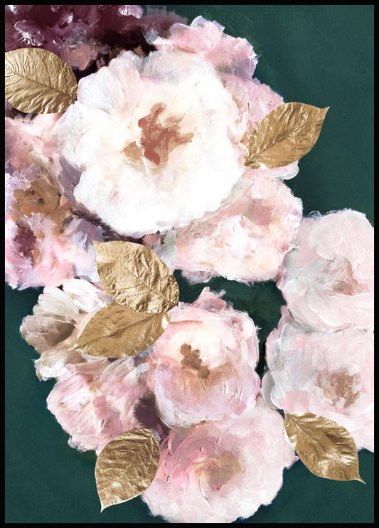 Watercolor flower art poster for nursery and home wall decor.