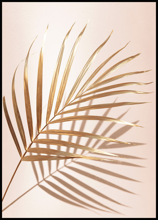 Watercolor golden palm no2 poster for nursery and home wall decor.