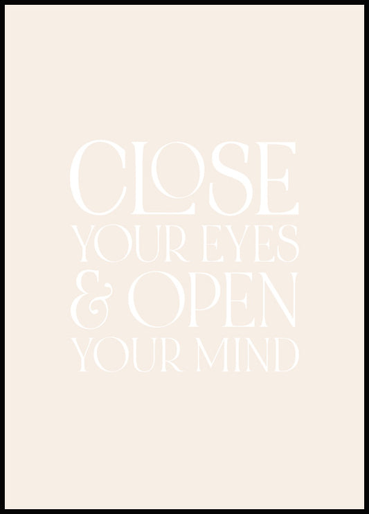 Watercolor open your mind poster for nursery and home wall decor.