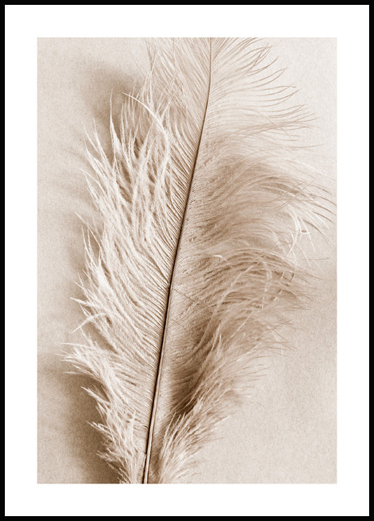Watercolor soft feather poster for nursery and home wall decor.