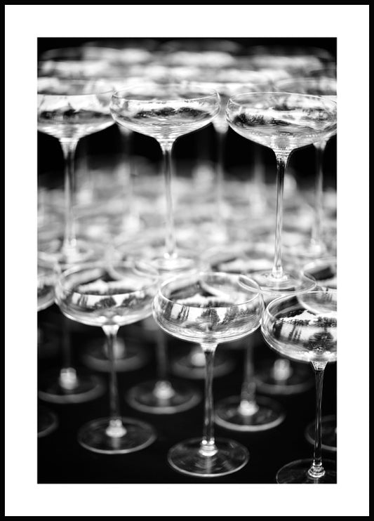 Watercolor champagne glasses for nursery and home wall decor.