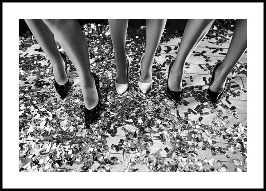 Watercolor girls celebrating poster for nursery and home wall decor.