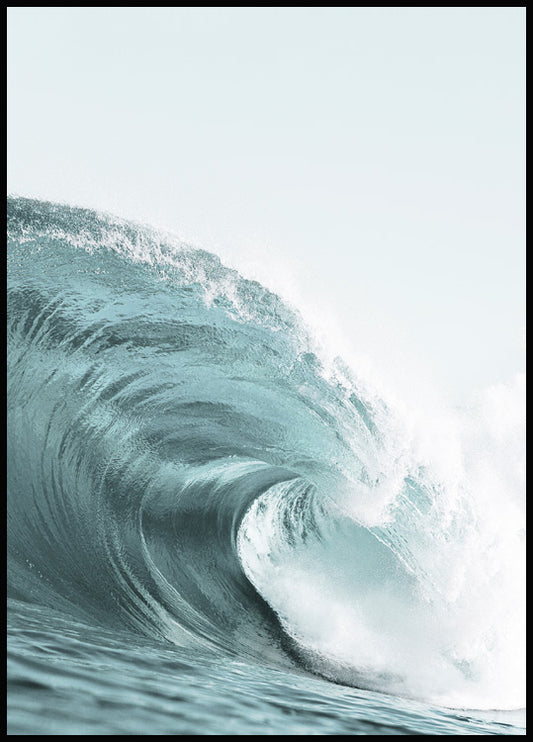 Watercolor big wave poster for nursery and home wall decor.