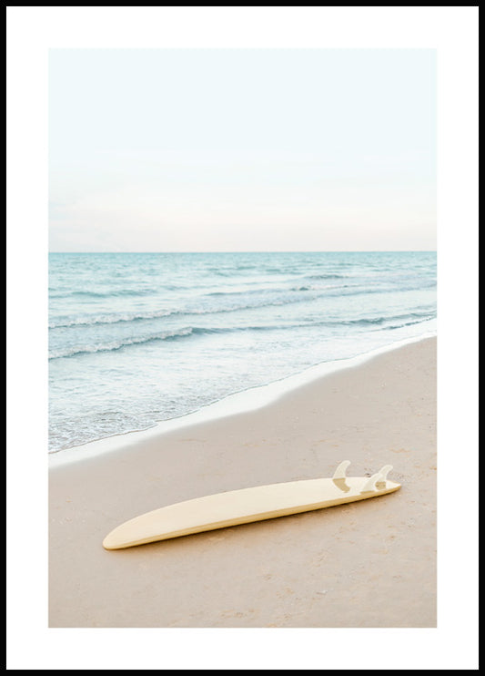 Watercolor beach surf poster for nursery and home wall decor.