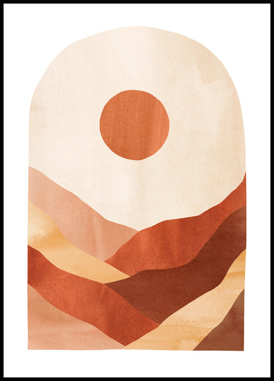 Watercolor abstract landscape poster for nursery and home wall decor.