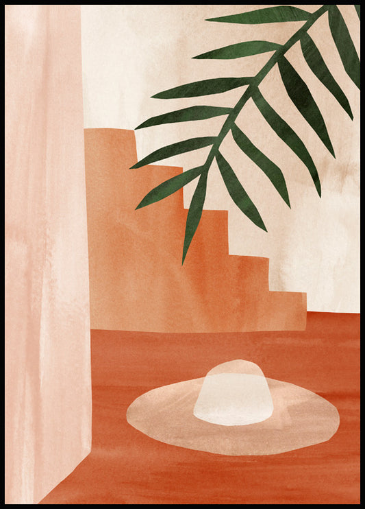 Watercolor abstract hat poster for nursery and home wall decor.