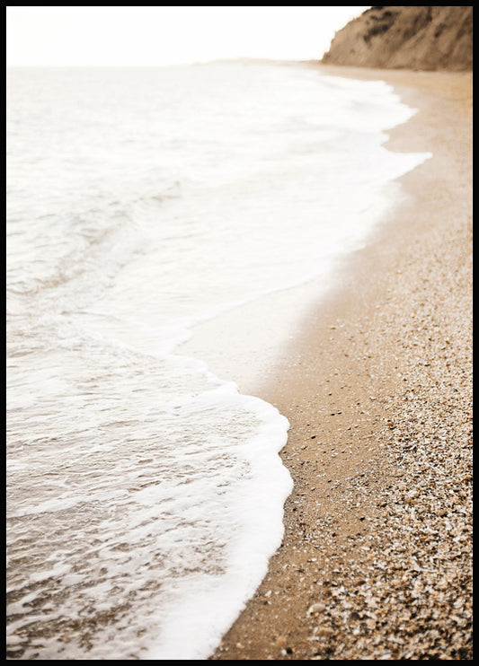 Watercolor calm shoreline poster for nursery and home wall decor.