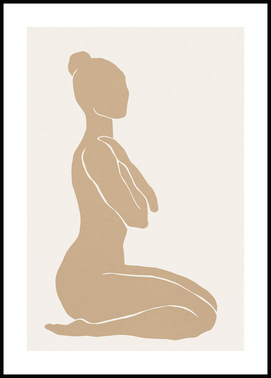 Watercolor female silhouette no1 poster for nursery and home wall decor.