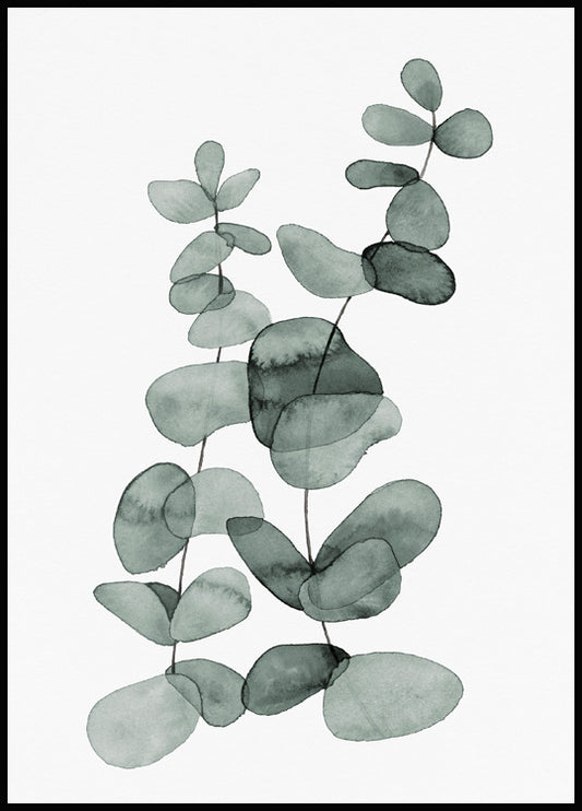Watercolor eucalyptus no2 poster for nursery and home wall decor.