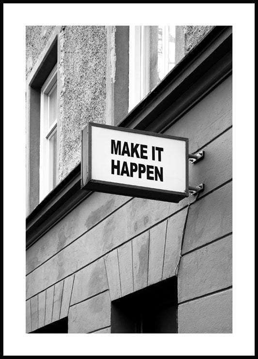 Watercolor make it happen poster for nursery and home wall decor.