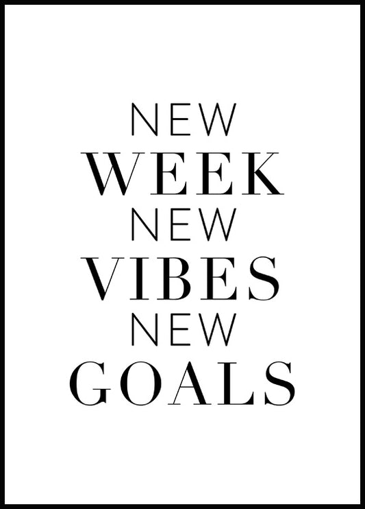 Watercolor new goals poster for nursery and home wall decor.
