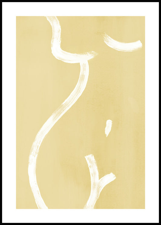 Watercolor yellow pose no1 poster for nursery and home wall decor.