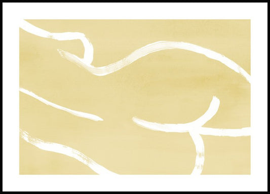Watercolor yellow pose no2 poster for nursery and home wall decor.