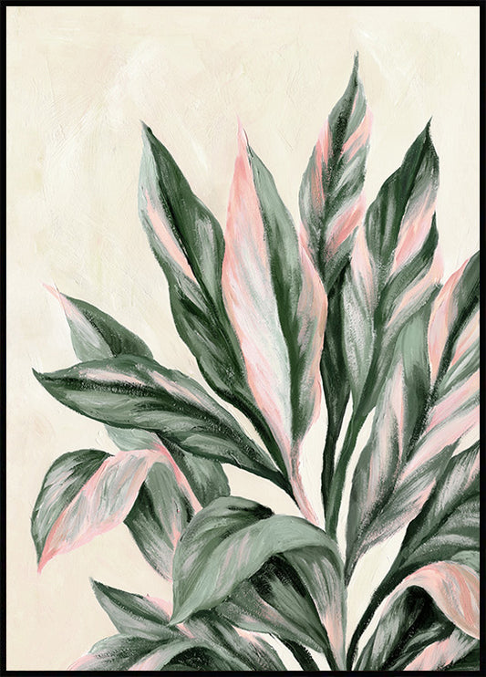 Watercolor acrylic plant poster for nursery and home wall decor.
