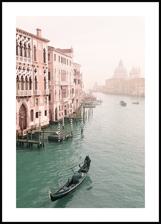 Watercolor venice gondola poster for nursery and home wall decor.