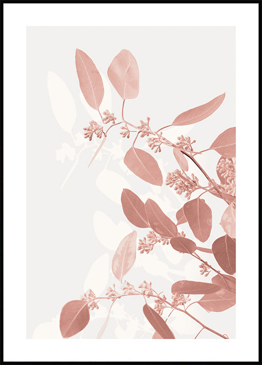 Watercolor pastel twig poster for nursery and home wall decor.