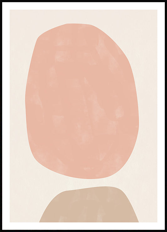 Watercolor pink and beige abstract no1 poster for nursery and home wall decor.