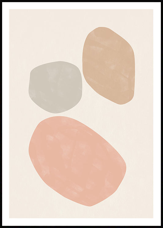 Watercolor pink and beige abstract no2 poster for nursery and home wall decor.