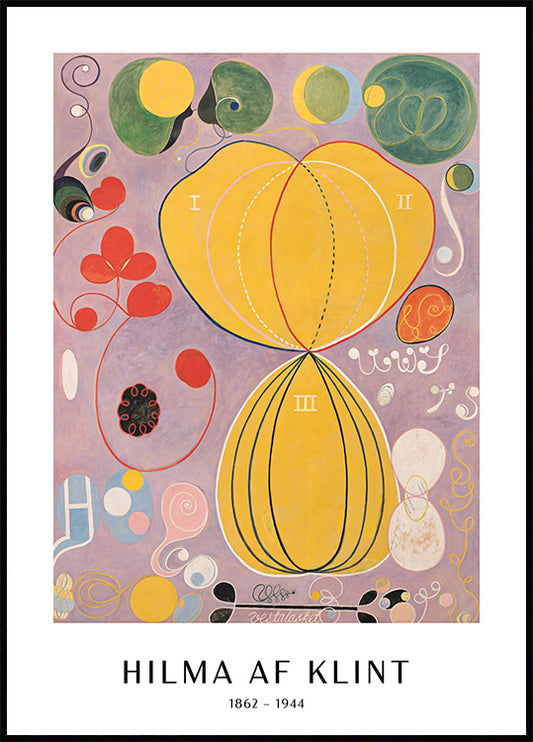 Watercolor poster - the ten largest, adulthood, no. 7 by hilma af klint for nursery and home wall decor.