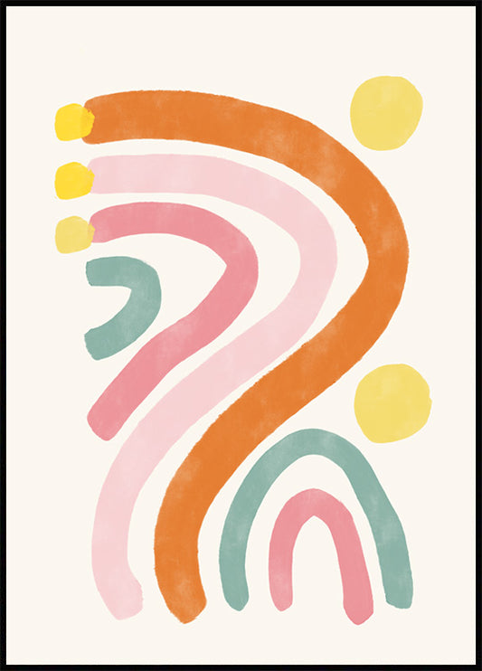 Watercolor colour splash abstract poster for nursery and home wall decor.