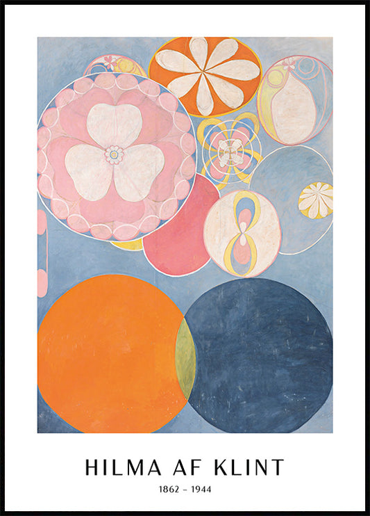 Watercolor poster - the ten largest, childhood, no. 2 by hilma af klint for nursery and home wall decor.