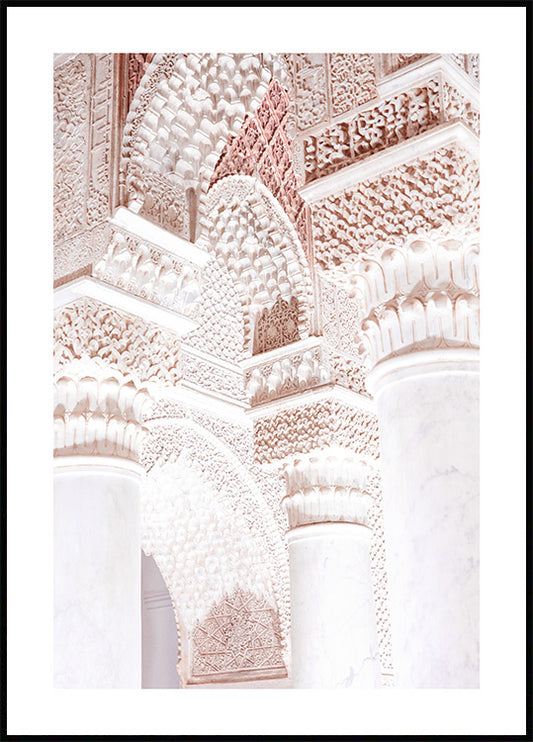 Watercolor white arches poster for nursery and home wall decor.
