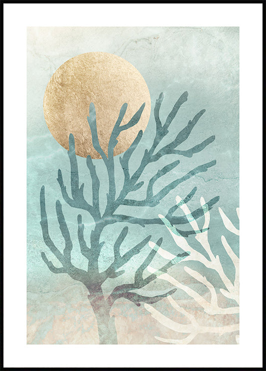Watercolor coral dreams poster for nursery and home wall decor.