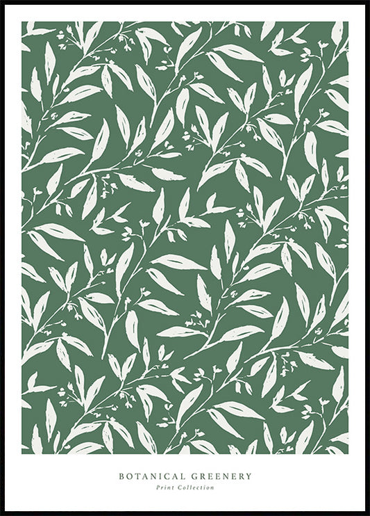 Watercolor botanical greenery no1 poster for nursery and home wall decor.