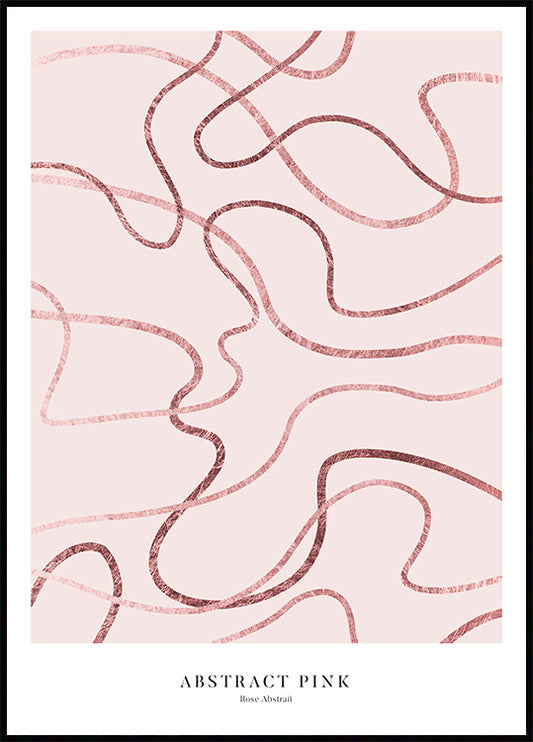 Watercolor pink abstract poster for nursery and home wall decor.