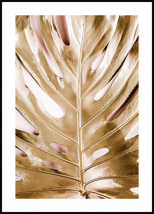 Watercolor gold leaf no2 poster for nursery and home wall decor.