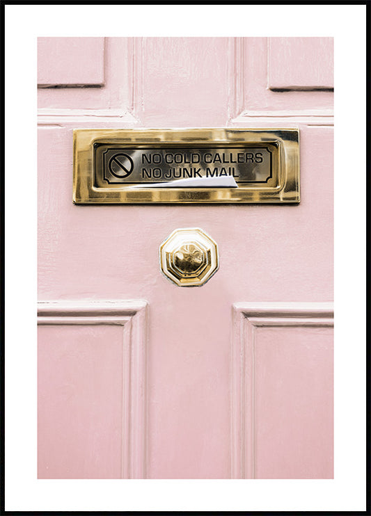 Watercolor gold door sign poster for nursery and home wall decor.