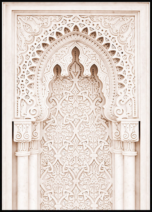 Watercolor marble architecture poster for nursery and home wall decor.