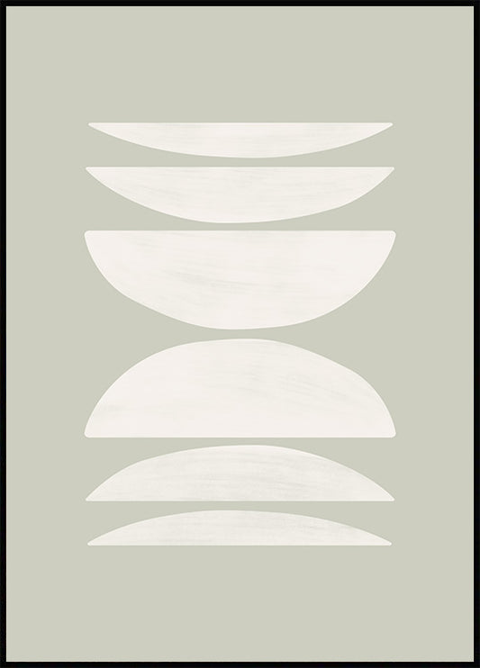 Watercolor graphic pattern green poster for nursery and home wall decor.