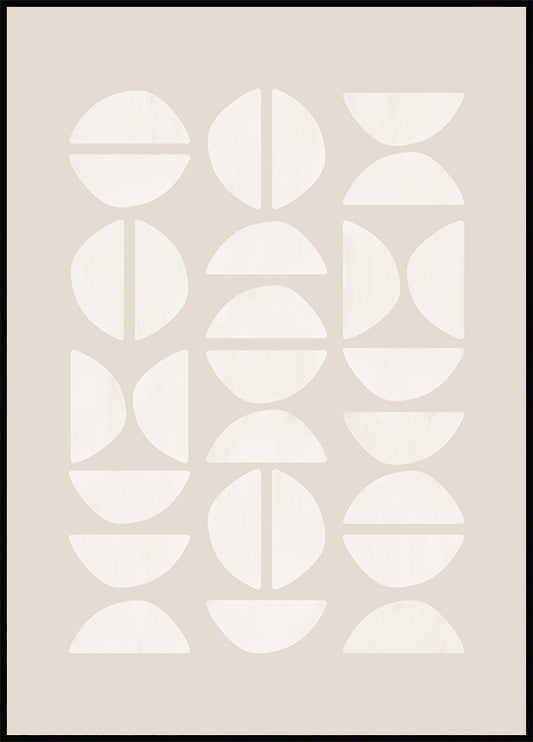 Watercolor graphic pattern beige poster for nursery and home wall decor.