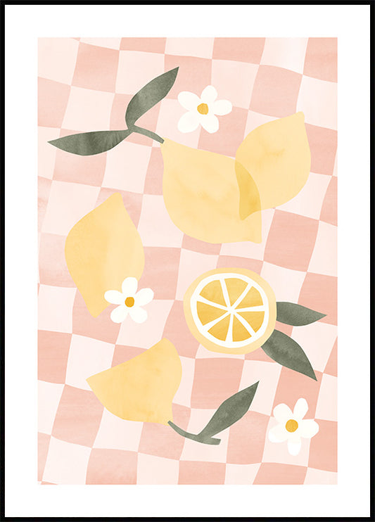 Abstract Lemon Picnic Poster