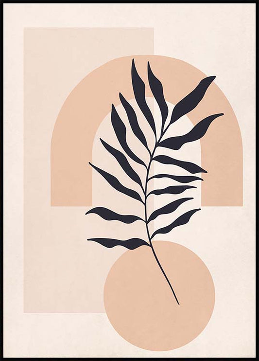 Watercolor shapes & botanical no1 poster for nursery and home wall decor.