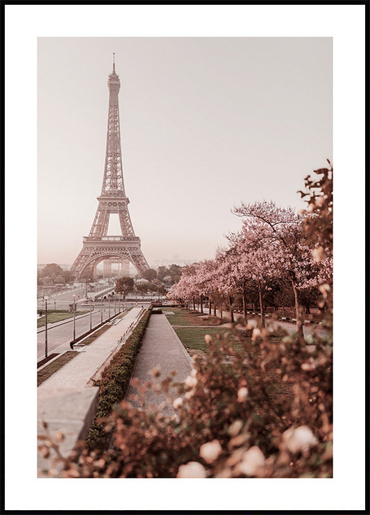 Watercolor morning in paris poster for nursery and home wall decor.