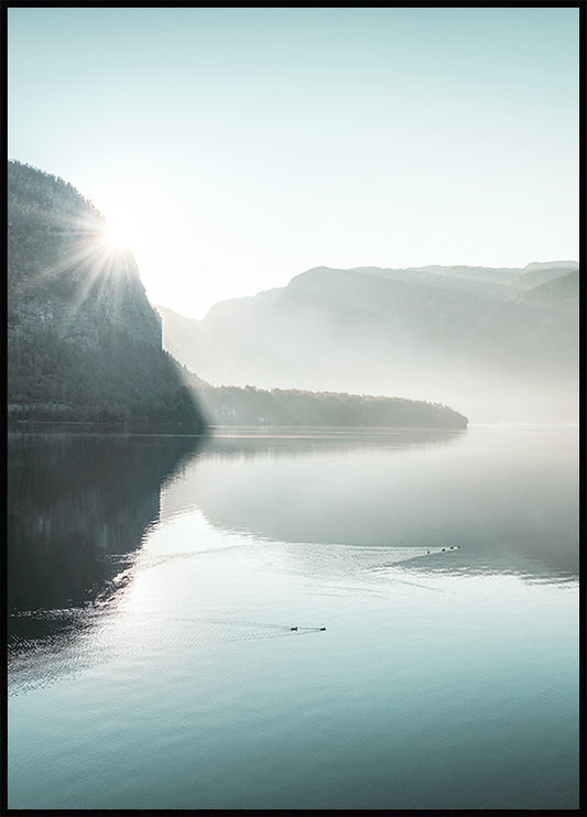 Watercolor hallstatt no1 poster for nursery and home wall decor.