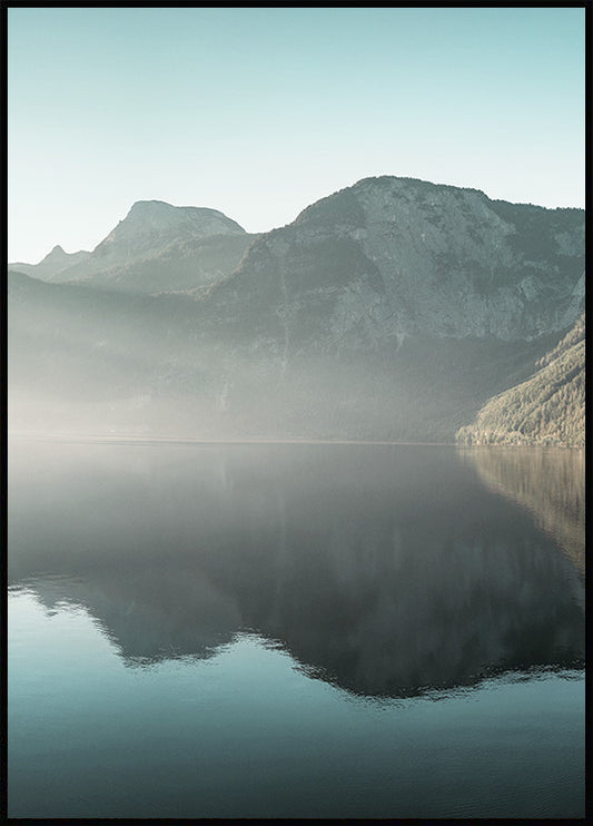 Watercolor hallstatt no2 poster for nursery and home wall decor.