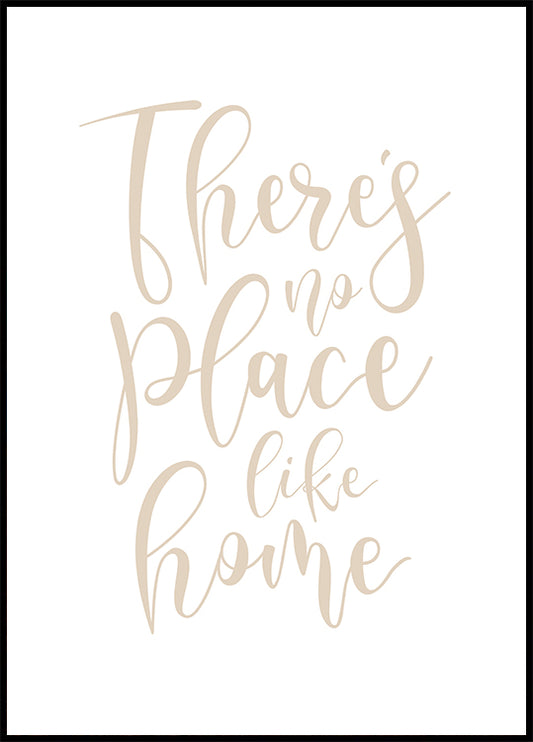 Watercolor there is no place like home poster for nursery and home wall decor.