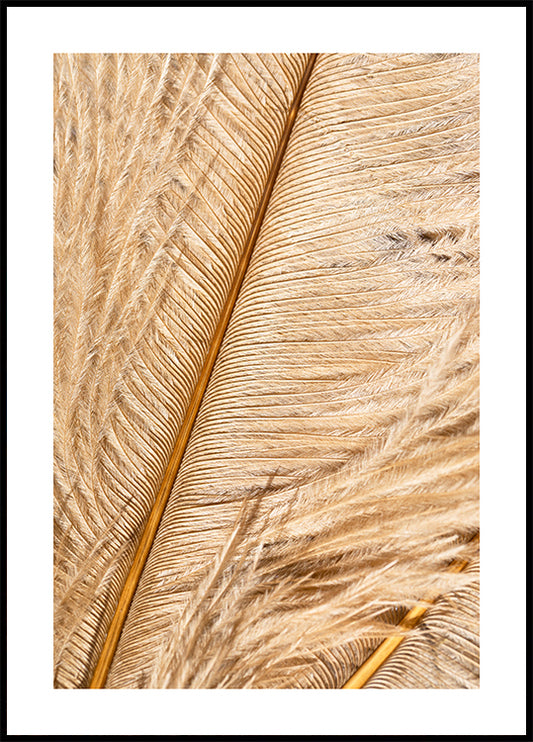 Watercolor golden feather poster for nursery and home wall decor.