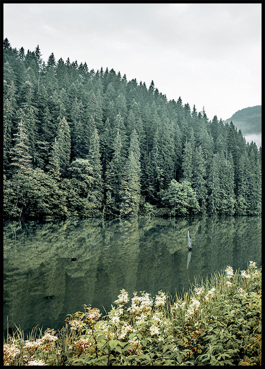 Watercolor forest landscape no1 poster for nursery and home wall decor.