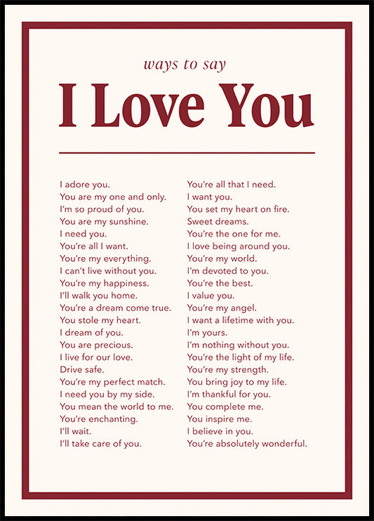 Ways to Say I Love You Poster