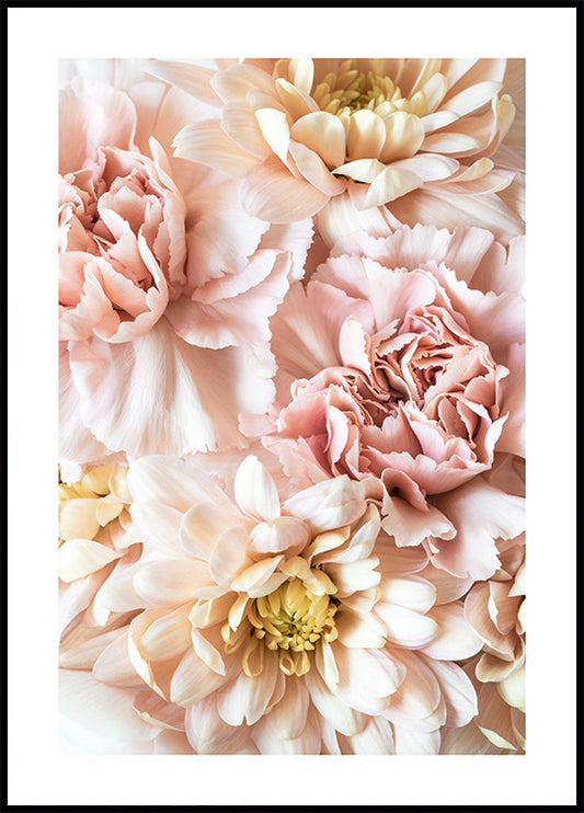 Watercolor pink blossom poster for nursery and home wall decor.