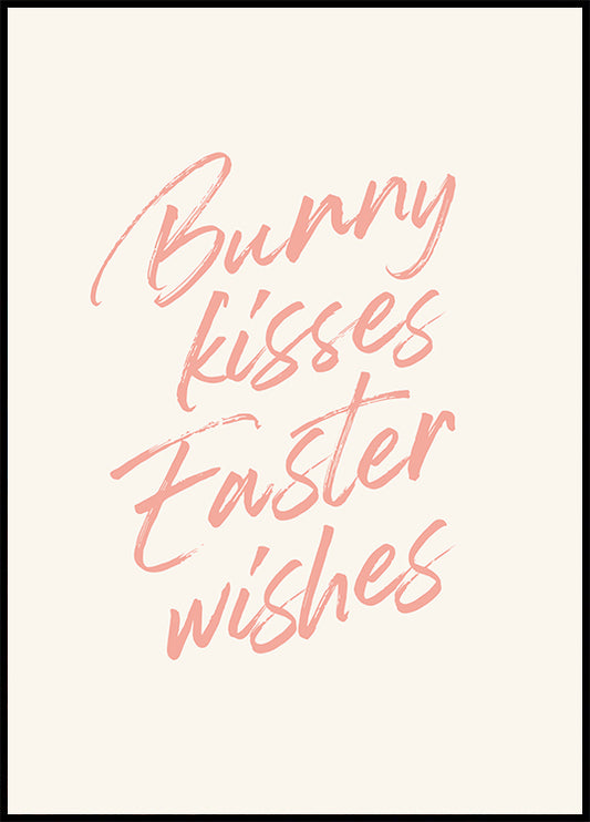 Watercolor easter wishes poster for nursery and home wall decor.