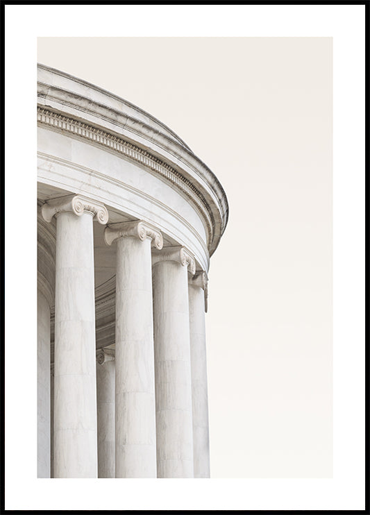 Watercolor architectural columns poster for nursery and home wall decor.
