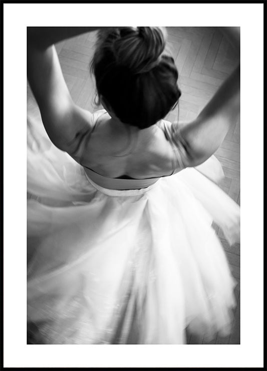 Watercolor elegant ballerina poster for nursery and home wall decor.