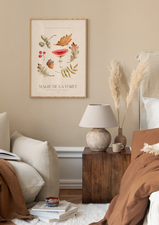 Watercolor magic of the forest no1 poster for nursery and home wall decor.