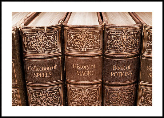Watercolor magic books poster for nursery and home wall decor.